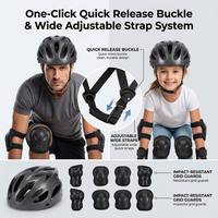 Ensemble de protection épaissi pour adultes et enfants pour le roller, comprenant casque, genouillères et protège-poignets pour vélo, skateboard et roller.