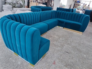 Asientos de Lujo en Forma de U para Restaurante, Tapizados en Terciopelo con Respaldo Acolchado, para Uso en Hoteles, Bares y Cafeterías - Product Image 5
