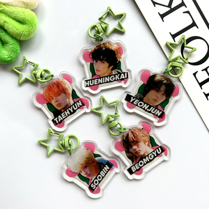 Spot Transaction Acrylic Double-Sided <b>Anime</b> Pattern Key Chain Pendant with Star Design Souvenir Use PVC Material UV Printed - Product Image 1