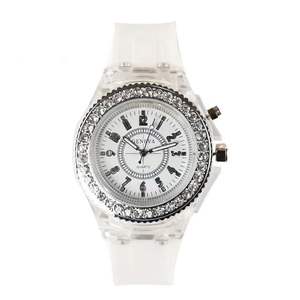 女性用クォーツ時計男性用カラフルな光シリコンストラップ付きフレッシングキッズウォッチ女性用 - Product Image 6