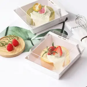 IMEE 맞춤형 맞춤 인쇄 화이트 핑크 디바이더 샌드위치 명확한 뚜껑 포장 팝업 상자 도매 달콤한 베이커리 상자