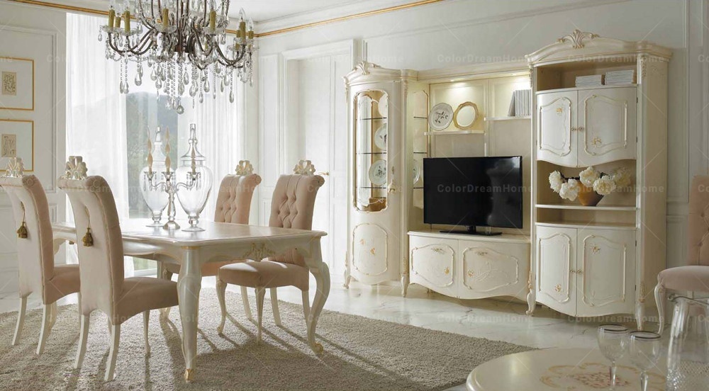 esszimmer kommoden IDEASY Sideboard Sideboard weiß/gold mit 2 Schubl. & Glasfronten, Stauraum Kommode für Wohn- & 3-türige Kombi-Vitrine zweifarbig in