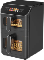 Friteuse à air à bas prix d'usine 9.5L 12L 11.5L 850w + 1550W numérique sans huile intelligente avec écran LCD deux paniers friteuses à air