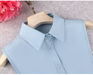 Listo para enviar Nuevo diseño Gasa Blanco Negro Rojo Verde Amarillo Cuello falso en blanco para mujer - Product Image 6