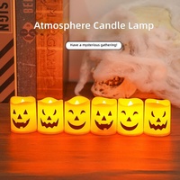 Lumière d'ambiance décorative électronique en plastique pour Halloween, transfrontalière, avec motif citrouille et thème horreur pour le Festival des Fantômes