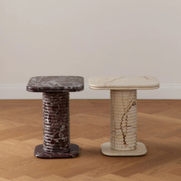 Table basse en marbre Rosa Levanto naturel Cammy Stone, design moderne, meubles pour la maison, salon, chambre à coucher