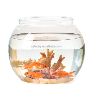 Tangki akuarium ikan mas plastik tebal, desktop kecil transparan tangki ikan mas bulat - Product Image 1