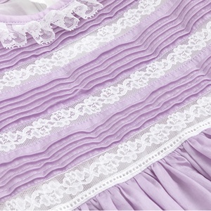 Gaun pesta anak perempuan, gaun pesta elegan bayi perempuan butik Trim renda bordir, lengan Puff musim panas untuk pesta gadis - Product Image 4