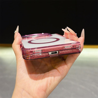 Coque de téléphone magnétique en métal avec cadre d'appareil photo, anti-jaunissement, transparente en PC, antichoc, pour iPhone Duo - Prix de gros