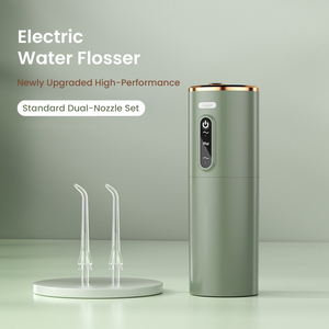 Hydropulseur portable sans fil, irrigateur buccal IPX7 rechargeable, <span class=keywords><strong>jet</strong></span> d'eau dentaire avec 2 embouts pour le nettoyage des dents - Product Image 1