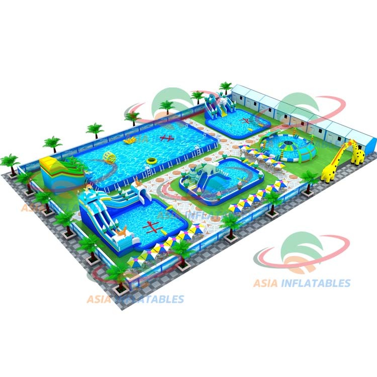 Land Water Park Customized Inflatable Amusement