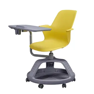 Factory Supply Rotating Movable School Training Backrest Chair With Writing Pad