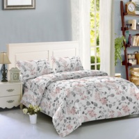Parure de draps complète 4 pièces, impression dispersée, lit double, luxe, douce, 100% microfibre brossée, respirante, style européen, toutes saisons