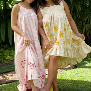 Robe maxi ample sans manches à imprimé écossais de plage, sur mesure et de haute qualité, robe décontractée luxueuse 100% lin - Product Image 4