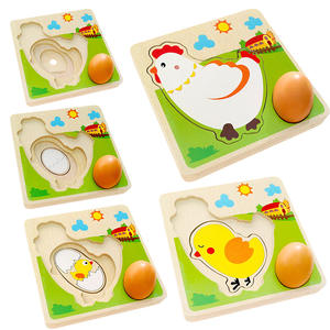 Mainan puzzle bentuk pengenalan, mainan anak-anak, proses peletak telur pertumbuhan anak ayam - Product Image 3