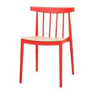 Silla de Comedor Apilable de Plástico para Interiores y Exteriores, Estilo Nórdico, Monobloque, Color Madera, Superventas - Product Image 5