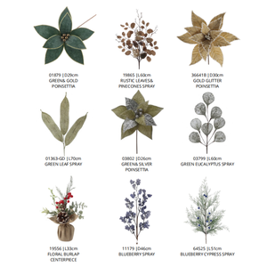 LONGSTAR fiori di natale albero di natale ornamenti di fiori di <span class=keywords><strong>eucalipto</strong></span> foglie di <span class=keywords><strong>eucalipto</strong></span> oro verde fiore di stella di Natale per Natale - Product Image 5