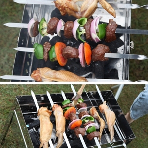 Khuyến Mại 55Cm Giá Thấp BBQ Xiên Thép Không Gỉ Thịt Nướng Xiên Cho BBQ Thịt Nướng Ngã Ba - Product Image 4