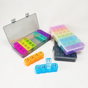 Nuevo diseño Venta caliente Precio barato 28 Estuches Organizador de pastillas de plástico semanal 28 Compartimentos Pastillero de <span class=keywords><strong>7</strong></span> días - Product Image 6