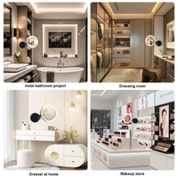 Miroir de vanité rond personnalisé à éclairage simple face, garantie de 3 ans, certificat CE/UL/SAA, miroir mural LED en acier au carbone