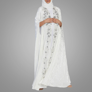 <span class=keywords><strong>Robe</strong></span> Kaftan Élégante Brodée et Perlée <span class=keywords><strong>avec</strong></span> <span class=keywords><strong>Voile</strong></span> – Dernière Collection <span class=keywords><strong>de</strong></span> Vêtements Islamiques Modestes pour Mariage - Product Image 3