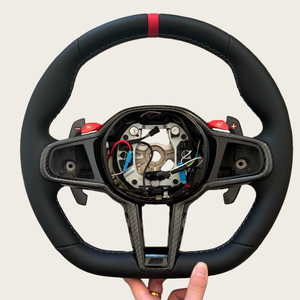 Con M1 M2 volante in pelle a bottone per <span class=keywords><strong>BMW</strong></span> M3 G80 M4 G82 <span class=keywords><strong>X3</strong></span> <span class=keywords><strong>G01</strong></span> X4 G02 X5 G05 X6 G06 G11 12 G20 G30 Z4 G29 - Product Image 1