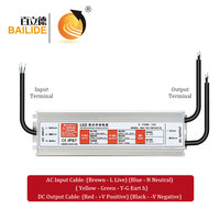 Alimentation LED extérieure Bailide 12V 12.5A IP67 à tension constante, adaptateur d'alimentation étanche 24V 6.2A à découpage, efficacité 85%