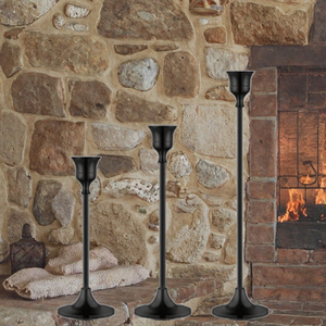 Annielu or argent noir 3 pièces moderne élégance tige conique bougeoir bâton ensemble supports décoratif bougeoir - Product Image 4