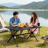 Table pliante d'extérieur moderne, durable, ultralégère, réglable en hauteur, en aluminium, facile à transporter, pour la plage, le camping, le parc, les voyages