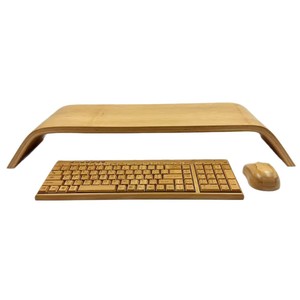 <b>Bamboo</b> Computer Riser Laptop Stand Desktop Storage <b>Table</b> Home Office Workspace Nan <b>Bamboo</b> Material - Product Image 1