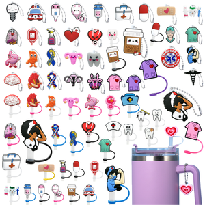 Khuyến mại Keyring với 8/10 mét Silicone rơm Topper y tế bác sĩ và Viện trợ đầu tiên Kit phim hoạt hình Keychain cho 40oz cup Tumbler - Product Image 1
