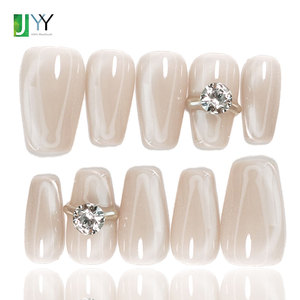 Juego de <span class=keywords><strong>Uñas</strong></span> Postizas de Gel de Cristal 3D de Lujo para <span class=keywords><strong>Novia</strong></span>, <span class=keywords><strong>Uñas</strong></span> Acrílicas Gruesas Hechas a Mano, Puntas de <span class=keywords><strong>Uñas</strong></span> para Boda, Venta al Por Mayor - Product Image 2