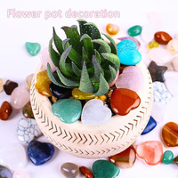 Accessoires de bijoux à bricoler soi-même faits à la main Améthyste polie en forme de coeur populaire Pierre naturelle en vrac Autre artisanat en cristal