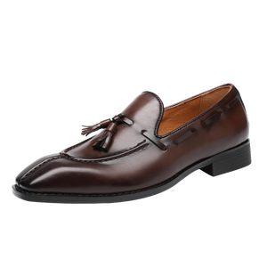 Chaussures décontractées en cuir pour hommes, mocassins Penny britanniques à bout pointu, tendance, chaussures plates habillées pour hommes - Product Image 5