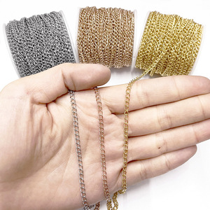 Chaîne d'extension en acier inoxydable, rouleau de 5 m, motif meander, accessoire de bijouterie DIY, options de couleurs argent, or, or rose - Product Image 2