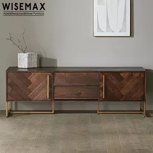WISEMAX mobilya fransa ahşap depolama TV standları klasik ev mobilya işık lüks katı çam ahşap dolap oturma odası için