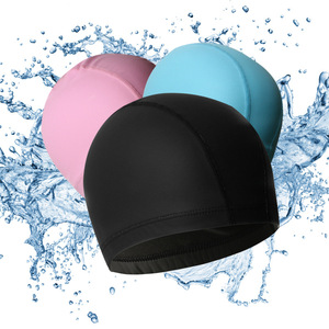 Bonnet de bain pour adultes, unisexe, grande taille, matériau PU, élastique, couleur unie, adapté à la natation et aux sports nautiques - Product Image 1