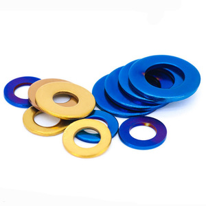 304 thép không gỉ bị cháy titan màu xanh Gasket mở rộng dày phẳng máy giặt mỏng MESON Vòng vít kim loại <span class=keywords><strong>Shim</strong></span> máy giặt M4-M12 - Product Image 1