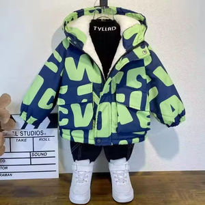Usine en gros enfants veste d'hiver filles imperméable moelleux brodé veste capuche détachable fermeture à glissière <span class=keywords><strong>pas</strong></span> <span class=keywords><strong>cher</strong></span> épais manteau - Product Image 4