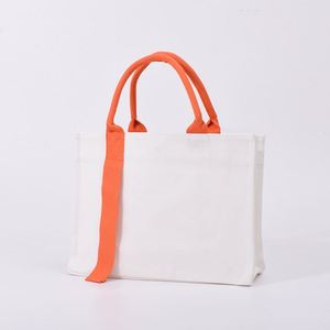 Custom Large Solid Cotton <b>Canvas</b> <b>Shopper</b> Tote Black White Women's Shoulder <b>Bags</b> - Product Image 2