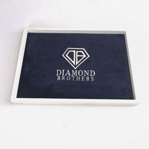 OEM tùy chỉnh thêu logo PU da biên giới trang sức xem Valet khay bên trong nhung phục vụ khay - Product Image 2