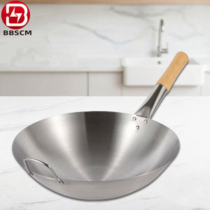 <span class=keywords><strong>Wok</strong></span> Extra Grande <span class=keywords><strong>de</strong></span> Acero Inoxidable con Mango Tradicional, Utensilio <span class=keywords><strong>de</strong></span> Cocina Práctico para Cocina <span class=keywords><strong>de</strong></span> Gas, Plancha <span class=keywords><strong>de</strong></span> Restaurante - Product Image 1