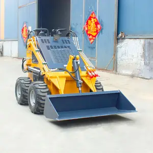 Diesel Elektrik bensin Cina berdiri di roda trek selip Mini Steer Loader