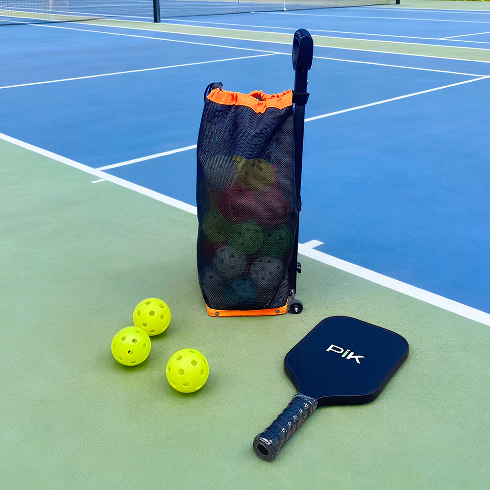 Portable Lightweight Tennis Ball Pickleball Picker with Adjustable Roller Retriever Ball Picking Equipment With Wheels