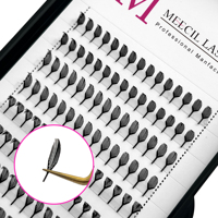 Meecil Nouvelle Arrivée Premade Volume Fans Soft Fluffy Comic Spire Lash Premade Fans Feathered Dark Matte Lash Extensions