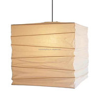 Prix d'usine, Ventes Flash : Lampe suspendue carrée Wabi Sabi faite à la main en papier de riz, lanterne pour restaurant, bar, hôtel, lustre en papier blanc