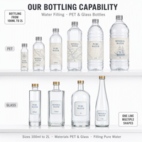 Machine de remplissage automatique de liquides pour bouteilles en PET et en verre d'eau potable minérale pure, entièrement automatique, avec rinçage, remplissage et bouchage.