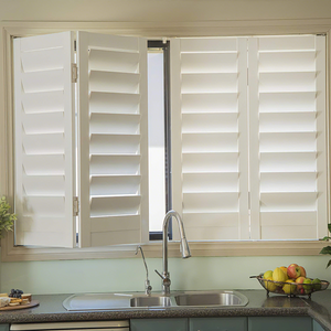 Giá tốt nhất tùy chỉnh ngang Trắng cơ giới GỖ TRỒNG cửa chớp PVC cửa sổ cửa chớp nội thất màn trập rèm - Product Image 2