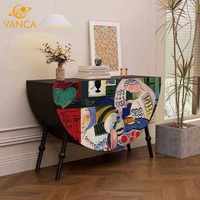 Meuble d'appoint rustique en bois massif blanc, style ferme, console décorative avec rangement latéral