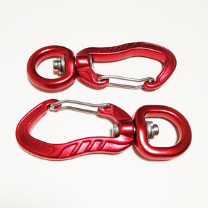 Aviation 7075 aluminum Spinner swivel Self Locking Carabiner Clips